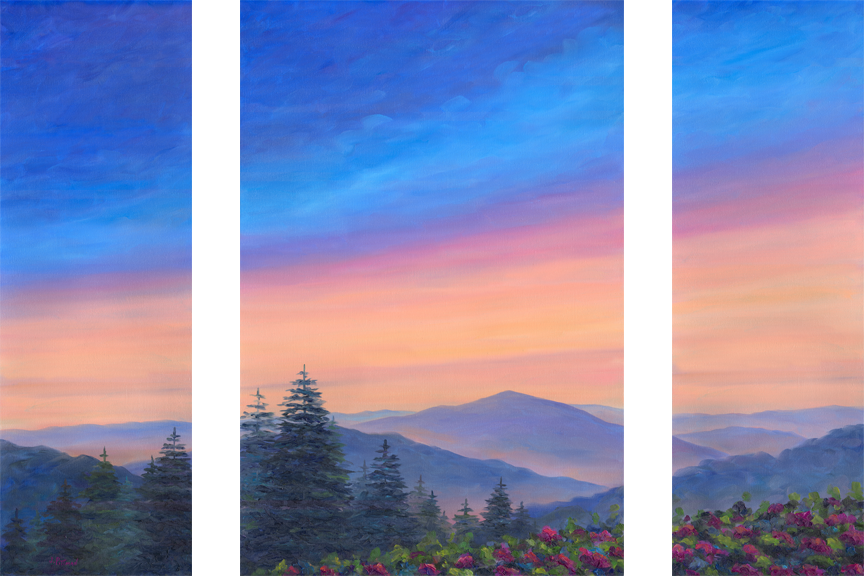 Triptych - Cold Mountain Rhododendron