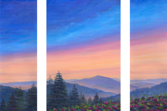 Triptych - Cold Mountain Rhododendron