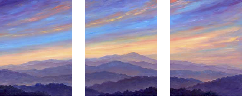 Triptych - Misty Ridges Panorama