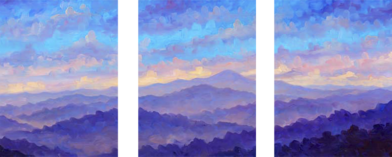 Triptych - Pisgah in Violet Mist