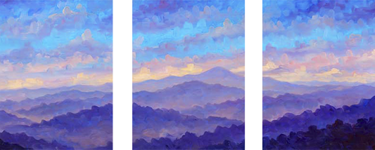 Triptych - Pisgah in Violet Mist