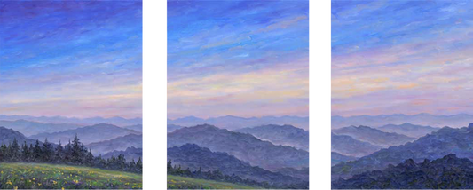 Triptych - Smoky Mountain Wildflowers Panorama