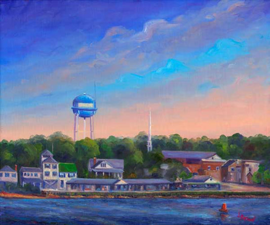 View of downtown Southport North Carolina from the Bald Head Island Ferry.