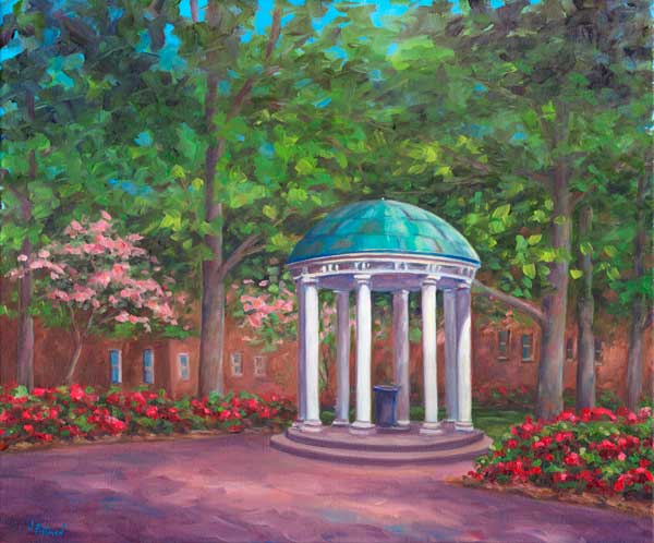 The Old Well in spring Bloom at UNC Chapel Hill.