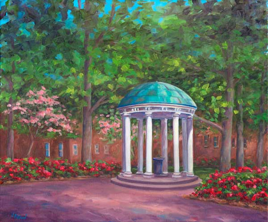 The Old Well in spring Bloom at UNC Chapel Hill.