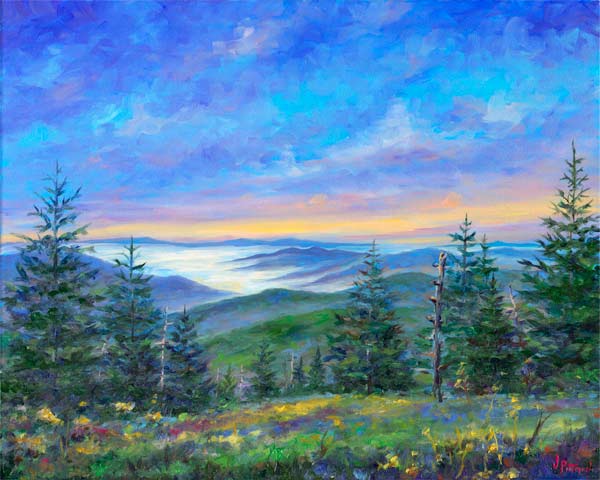 View from Clingman's Dome in the middle of Great Smoky Mountain National Park., Smokies