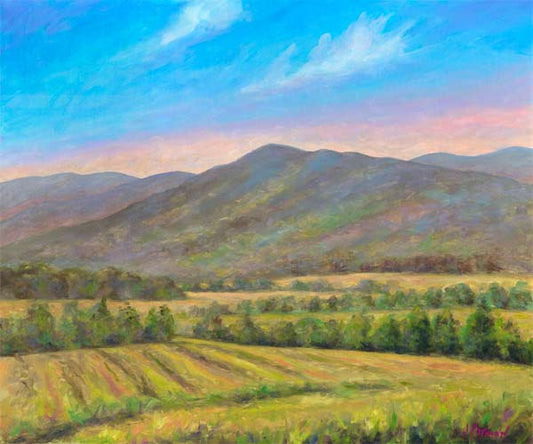 Cades Cove in Summertime in the smokies GSMNP ,  Great Smoky Mountain National Park.