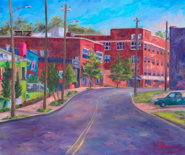 View down Depot Street in Asheville's River Arts District