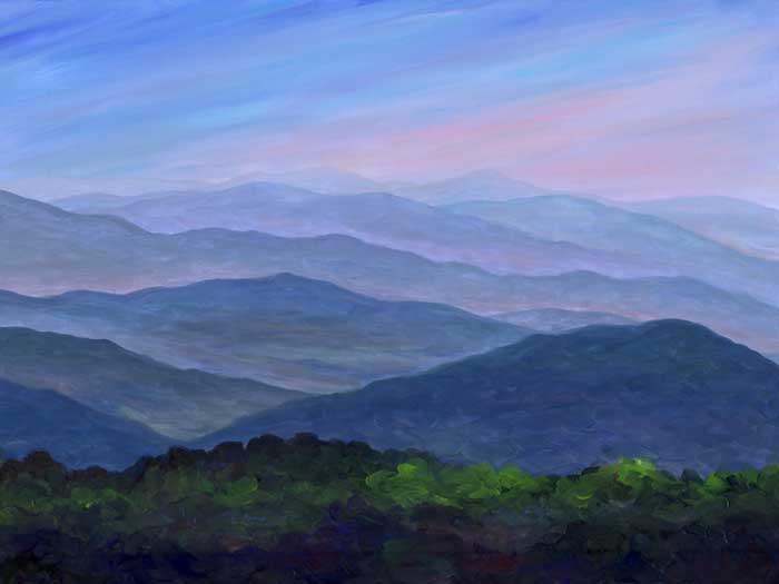 Misty mountain ridges off the Blue Ridge Parkway