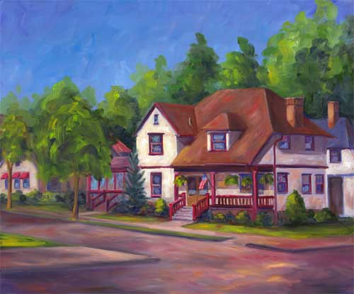 Historic Biltmore Village Art and Prints - Asheville NC Oil Painting on Canvas