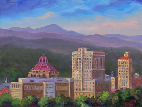 Painting of Asheville Skyline