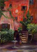 Italian Courtyard Oil Painting