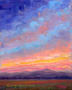 Blue Ridge Mountain Sunset Painting Prints art