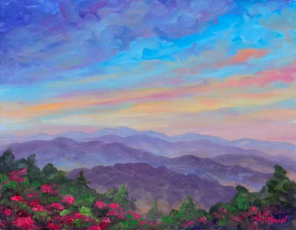 Rhododendron on Roan Mountain Painting Prints