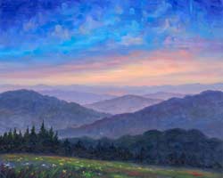 Smoky Mountain Wildflowers Oil painting on Linen