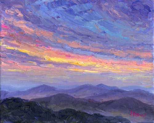 Sunset Blue Oil Painting Landscape Art