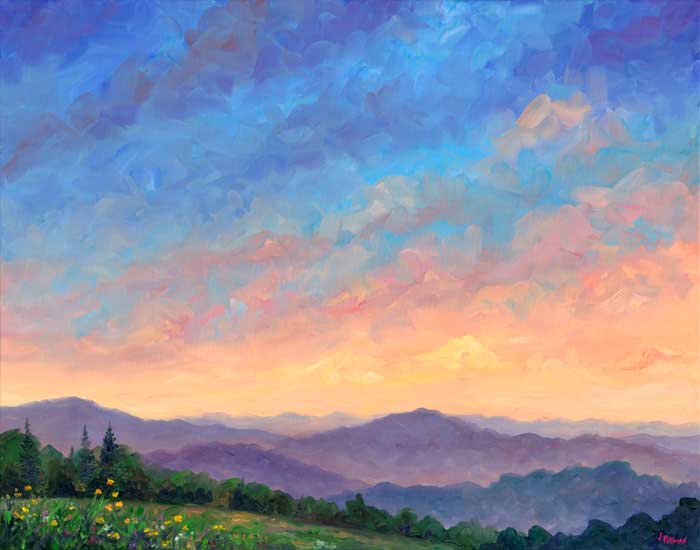 Yellow Mountain Ridges NC Wildflower Art