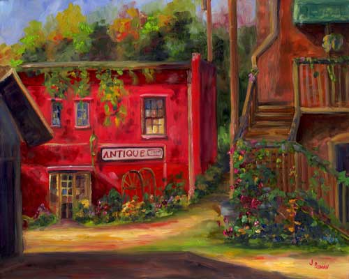 Antique Shop in Black Mountain NC - Alley Jeff Pittman art Limited Edition Prints Giclee