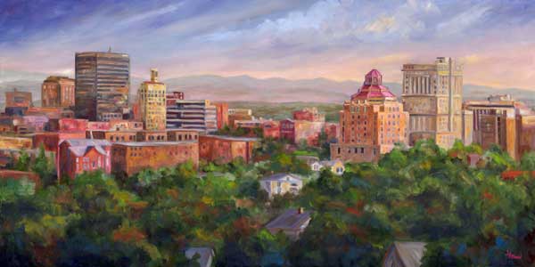 Asheville Skyline oil Painting