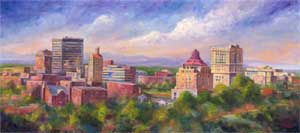 Downtown Asheville Oil Painting on Canvas