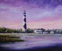 Cape Lookout Lighthouse Painring Print