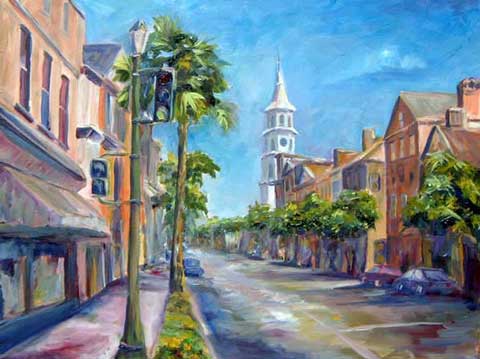 St. Michaels in Charleston SC Oil Painting on Canvas