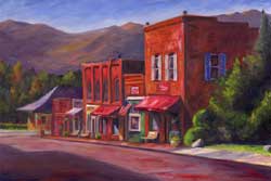 Cherry Street Black Mountain NC oil on Canvas