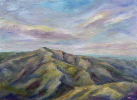 "Cold Mountian" Clear view of Cold Mountain from the observation deck of Mt. Pisgah Oil Painting on Canvas