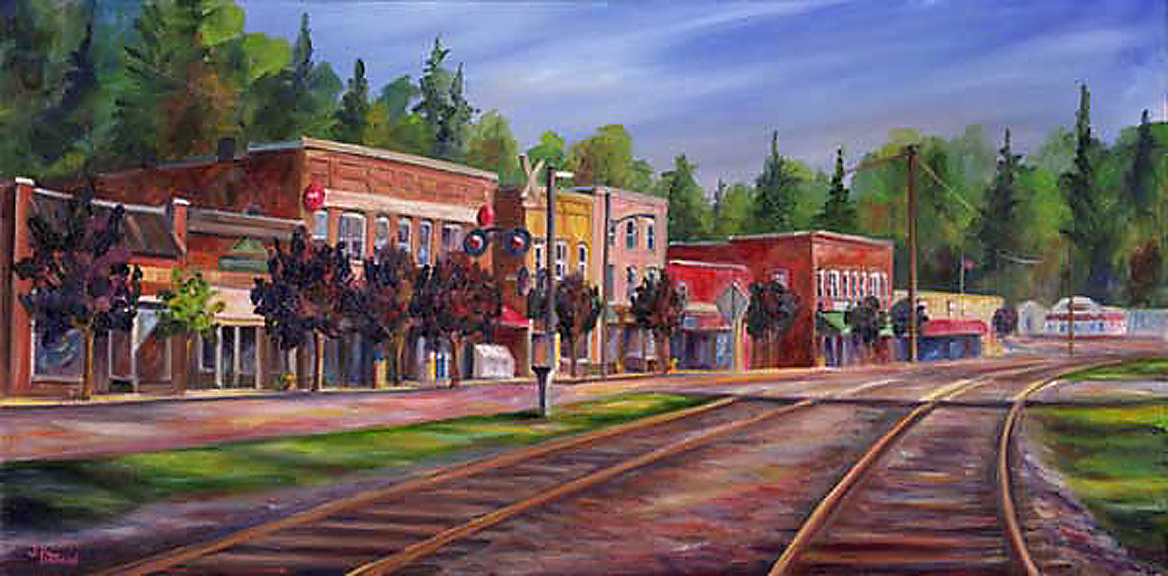 Downtown Saluda NC oil Painting on Canvas by Jeff Pittman