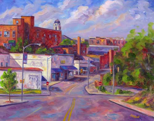 Painting of Downtown Greenville North Carolina