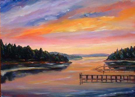 Lake Norman Sunset Art near Charlotte NC