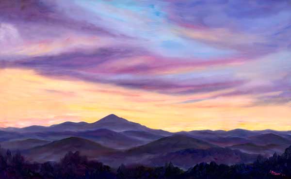 View of Mt. Pisgah in Evening - Limited edition prints for sale