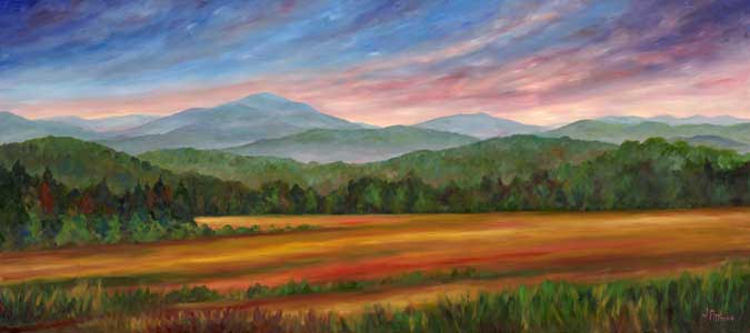 Mount Pisgah Fields - Blue Ridge Parkway, Jeff Pittman Original Art oil Painting Prints Giclee