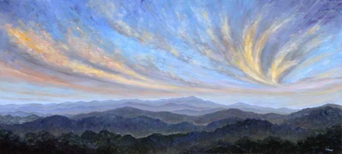 Oil Painting of Pisgah Clouds
