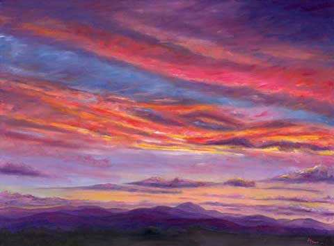 Mt Pisgah Sunset - Oil Painting on Canvas Jeff Pittman Art