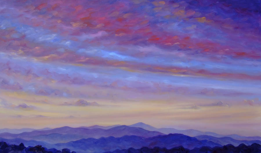 Sunset over the blue Ridge Mountains