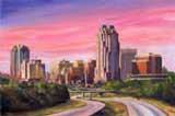 Raleigh Skyline Painting