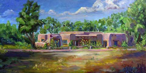 Adobe home in Ranchos de Taos Oil Painting on Canvas