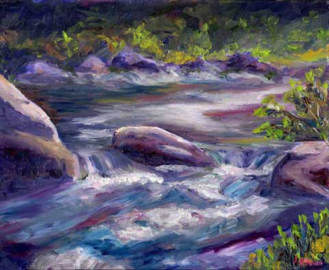 River Rocks Oil painting on canvas original art Prints Giclee