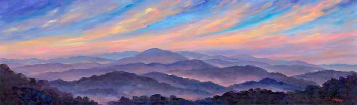 Sams Gap Panoramic Mountain Oil Painting Jeff Pittman