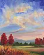 South of Asheville in Red & Gold Oil onCanvas - Jeff Pittman Art