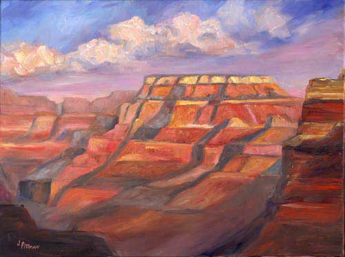 Wotan's Throne in the Grand Canyon - Oil Painting on canvas