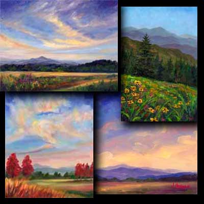 Asheville North Carolina  Mountains Art Landscape Sky paintings