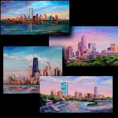 Skyline Paintings and Cityscapes