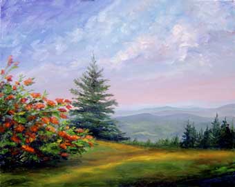 Roan Mountain Tennessee Iol painting on canvas