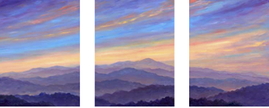 Painting of Misty Mountain RIdges Prints