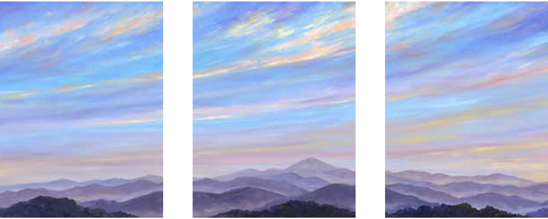 Blue Pisgah Panorama - Blue Ridge Parkway, Jeff Pittman Original Art oil Painting Prints Giclee